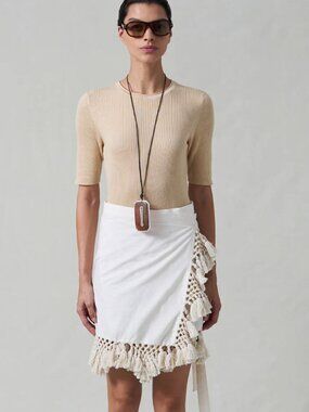 Cream Wrap Skirt - NWT